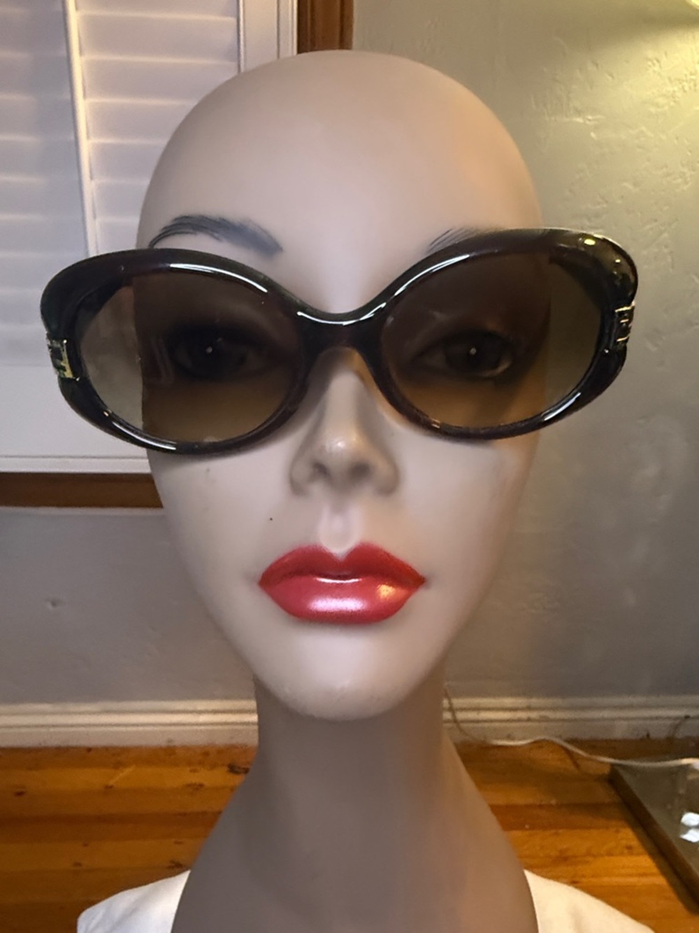 Fendi Brown Gradient Oversized Sunglasses with Gold Accents